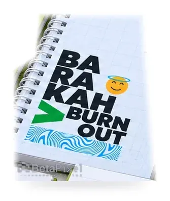 Spiral conference notebook with a bold typographic cover and event logo