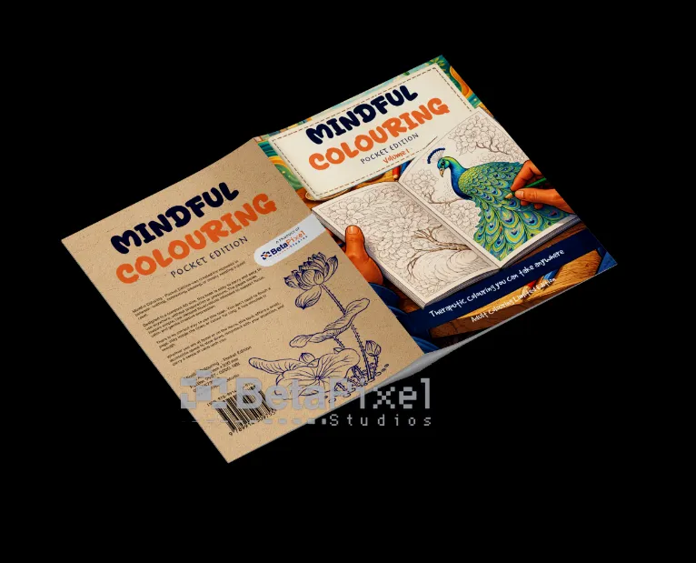 Front and kraft-style back cover of Mindful Colouring Pocket Edition