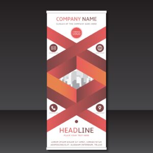 Narrow base Rollup banner design provided