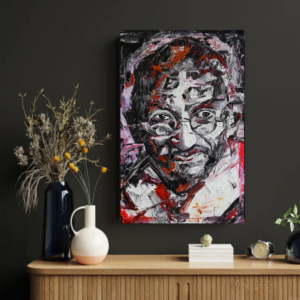 Gandhi’s Brushstrokes: Impressionistic Tribute” Acrylic Glass Print