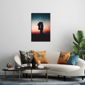 “Eternal Love: Romantic Sunrise Silhouette” Acrylic Glass Print