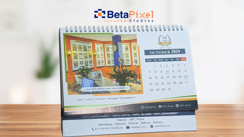 Betapixel studios desktop calendar printing provider in kenya