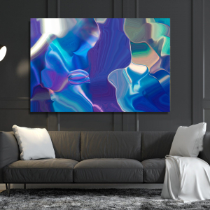 ABSTRACT WAVY BLUE FUTURISTIC ART