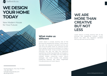 Black, White, Modern Real Estate Trifolds Brochure