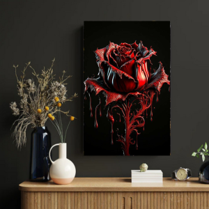 black and red rose